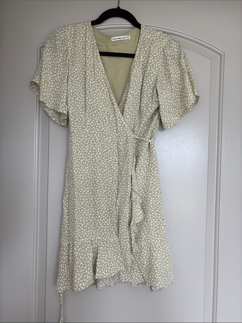 Abercrombie & Fitch Pale Green Wrap Mini Dress